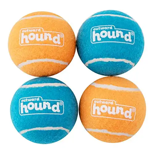 Outward Hound Tennis Ballz Fetch Dog Toy, 4-Pack